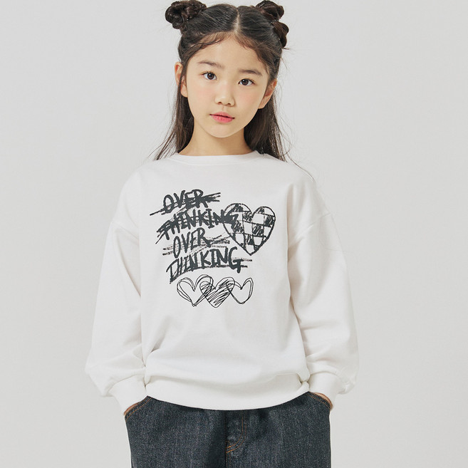 바브키즈 아동용 오버띵킹 하트 맨투맨