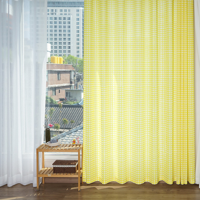 나비손길 복층 비침적은 쉬폰 디자인커튼 아일렛형 2p