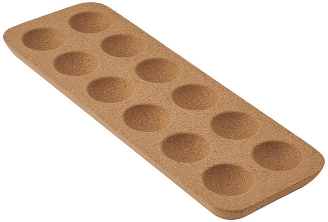 KitchenCraft Idilica 12格軟木雞蛋收納盒, 1個, 褐色