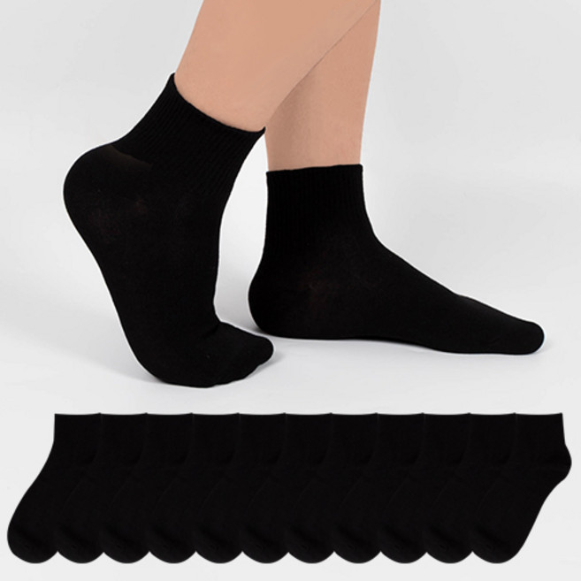 시너싹스 남성용 심플 발목밴딩 카바 단목 양말 12p