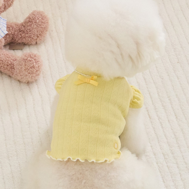 베니즈 강아지 리버티 크롭 탑, 옐로우, 1개