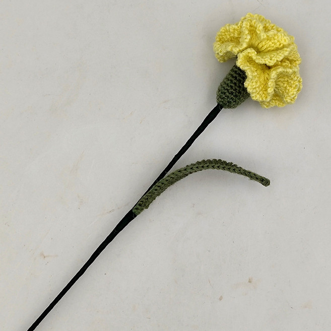 몬드스팟 조화 어버이날 뜨개질 카네이션 선물 40cm MO1085, 옐로우