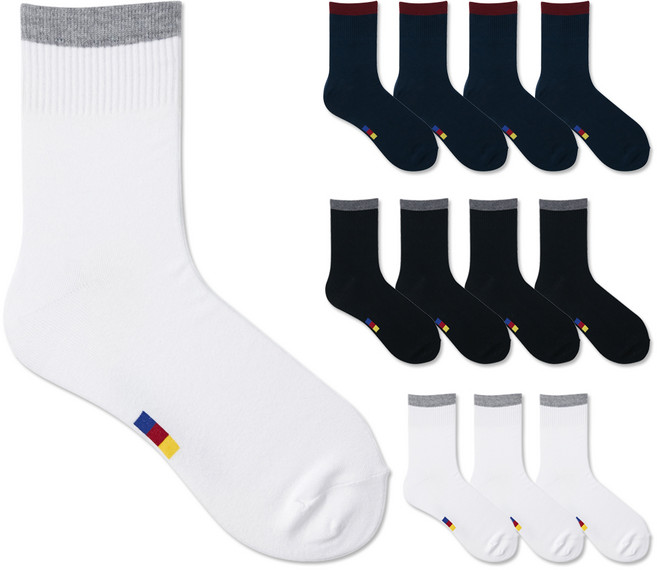 FC바르셀로나 남성용 큰발사이즈 링글 중목양말 3종 x 4p 세트