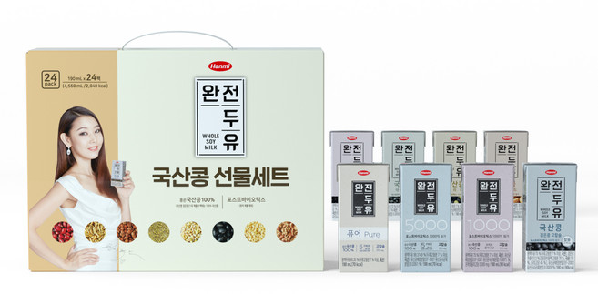 한미헬스완전두유 국산콩 선물세트, 24개, 190ml