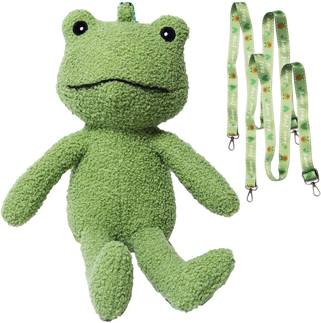 아가플러스 큐트 프로그 청개구리 인형 가방, 42cm, 혼합색상, 1개