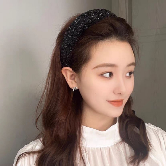 피어니스트 진주펄 장식 볼륨 헤어밴드 머리띠