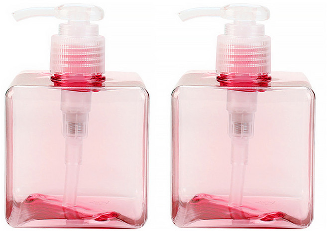 마켓A 사각 250ml 펌프 멀티 공병, 2개, 핑크