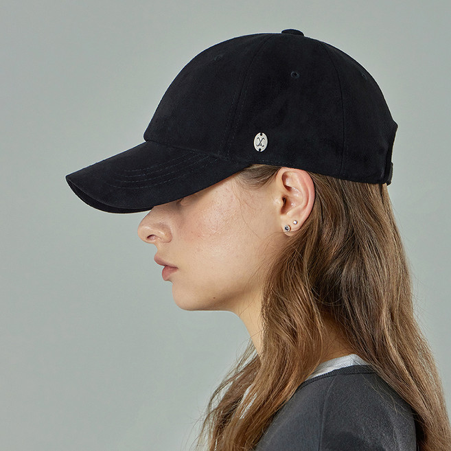 바잘 VA 커브드 오벌 메탈 스웨이드 볼캡