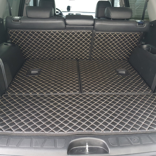 아이빌 입체퀼팅 4D 빌트인 트렁크매트, 기아 모하비 더마스터 (7인승 분리형 풀세트), 블랙 + 블랙 스티치