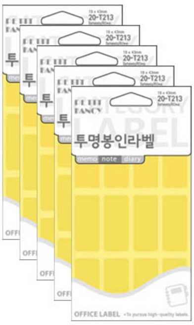 쁘띠팬시 투명봉인라벨 견출지 20-T213, 5개입, 5개