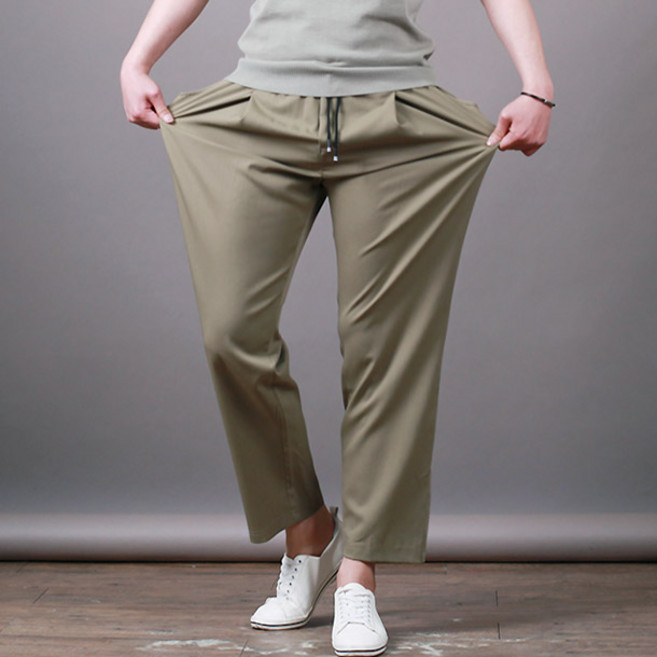 스댕클럽 남성용 핀턱 밴드 와이드 스판 슬랙스 SBJ2753