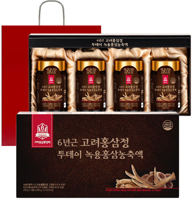 고려홍삼중앙회 6년근 고려홍삼정 투데이 녹용홍삼 농축액 + 쇼핑백, 1kg, 1세트