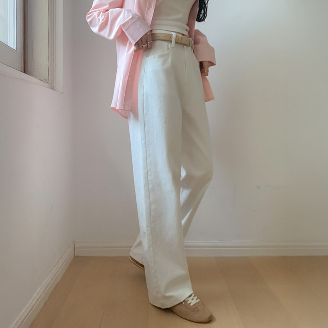 니썸 여성용 롱 뉴 올시즌 코튼 와이드 팬츠 2