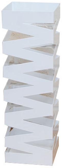 사각 철재 지그재그 우산꽂이, 1개, 화이트