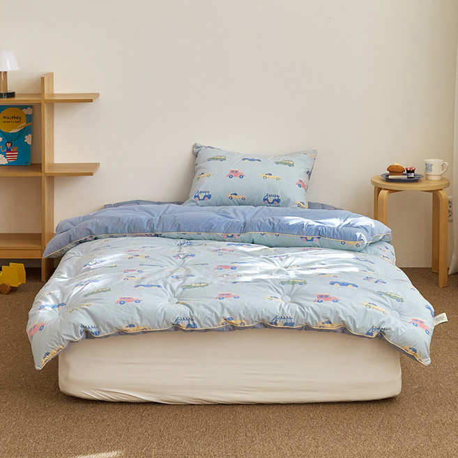 마틸라 아동용 디어프렌드 고밀도 순면 차렵이불 + 베개커버 세트, 꿈꾸는자동차