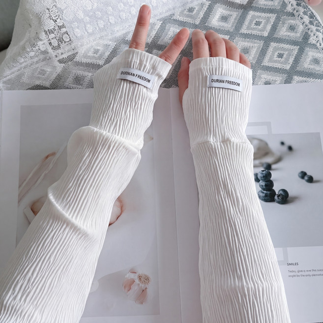 오템 헐렁한 냉감 쿨 팔토시 양손착용 세트, 01 화이트, 2세트