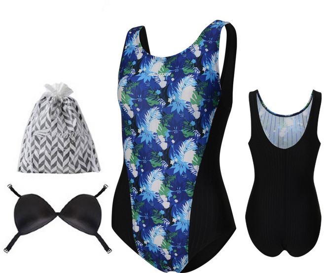 아쿠아티카 여성용 실내 원피스 수영복 + 언더브라 + 비닐백 세트 AQA14