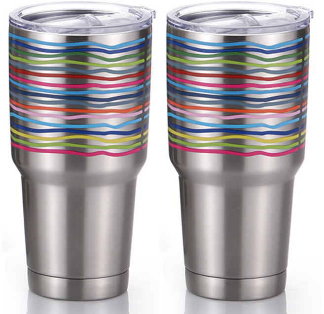 프렌치불 네오플램 점보 보온 보냉 비어 머그 2p 서프, 실버, 810ml