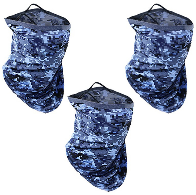 인콘트로 귀걸이 쿨 멀티스카프 넥워머 3p, 밀리터리 곤색, 3개