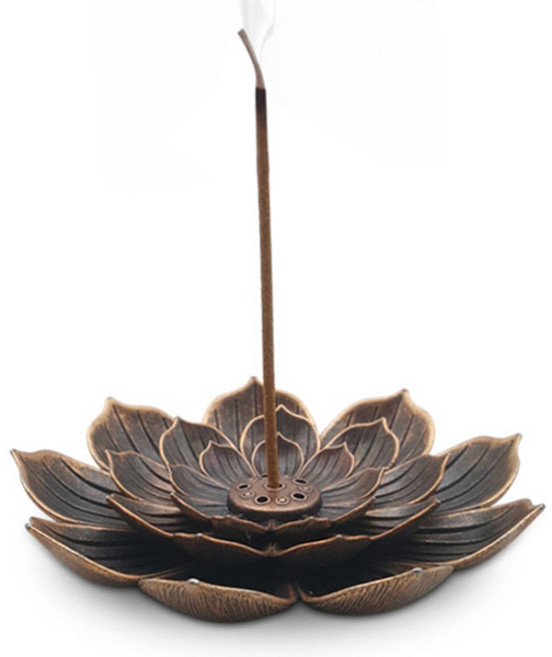 황동 연꽃 향꽂이, 고동색