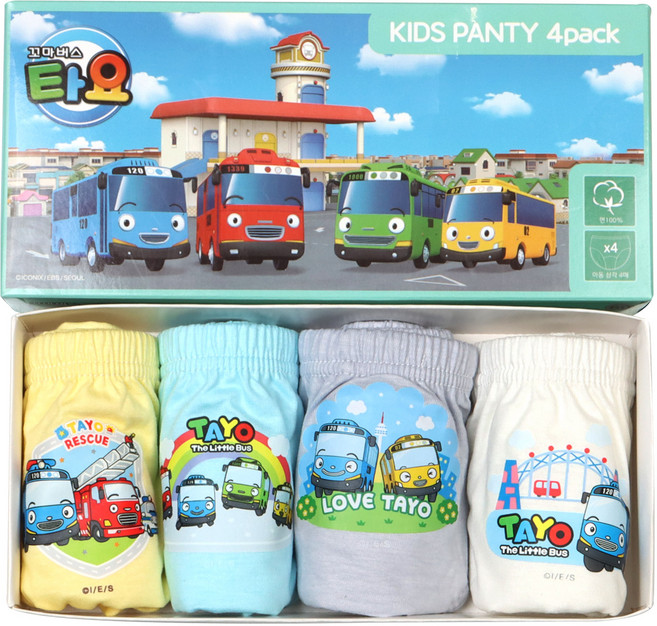타요 남아용 삼각팬티 4매입