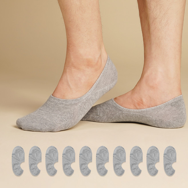 삭피엔스 데오프리 남성용 벗겨지지 않는 앞코보강 페이크삭스 발냄새 소취 10켤레 세트