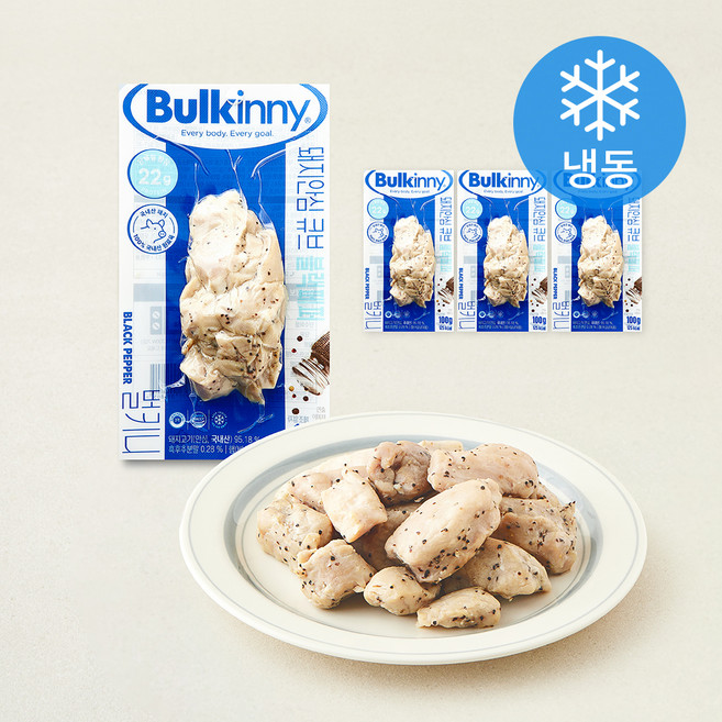 벌키니 돼지 안심 큐브 블랙페퍼 (냉동), 100g, 4개