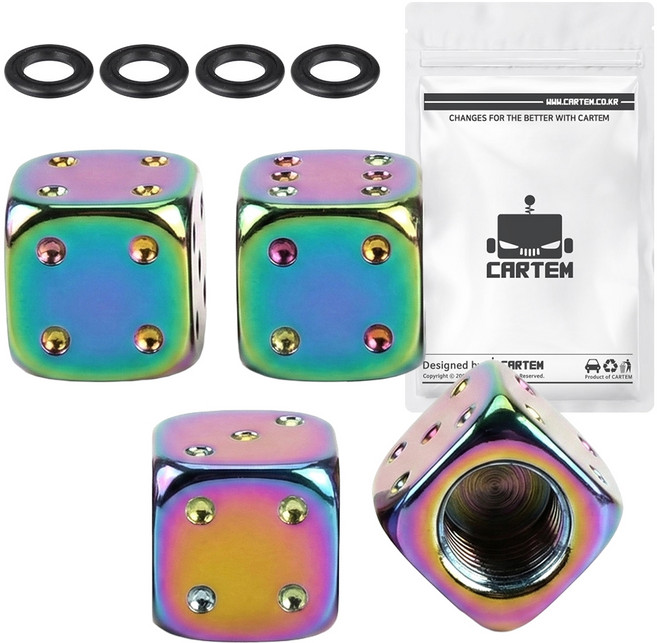 카템 차량용 다이스 블록 타이어 밸브캡 CT218, 오로라, 4개