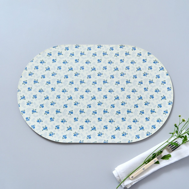 모던하우스 L 봄꽃이 살랑 타원 방수 식탁 매트, 1개