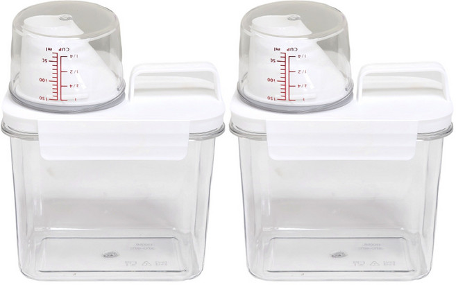 주앤지 다용도 세제소분 용기, 1.1L, 투명, 손잡이형, 2개