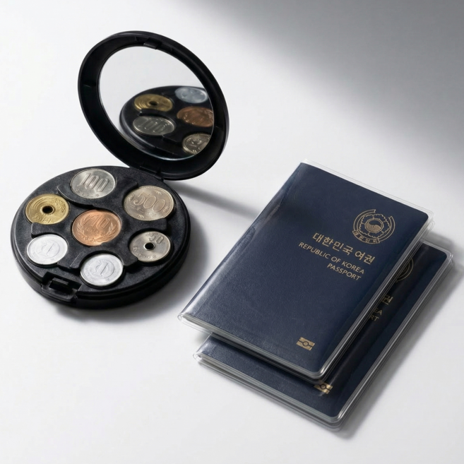 벨리안 동그라미 엔화 동전지갑 + 여권케이스 2p 세트