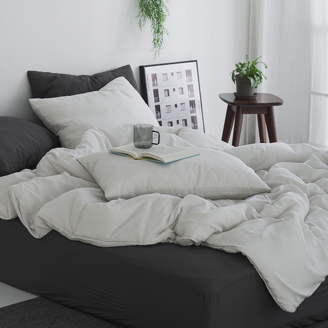 올리비아데코 젠틀맨 모달 무봉제 차렵이불 + 베개커버 2p 세트