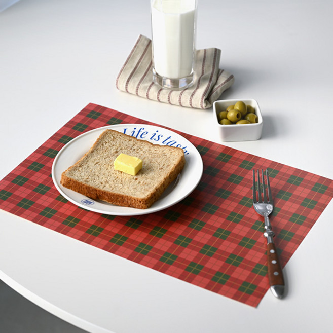 모노라이크 윈터 테이블 매트, 01 체크 레드, 24개, 368 x 246 mm