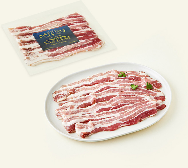 프랑스구르메 체리나무로 훈연한 베이컨 슬라이스, 150g, 1개