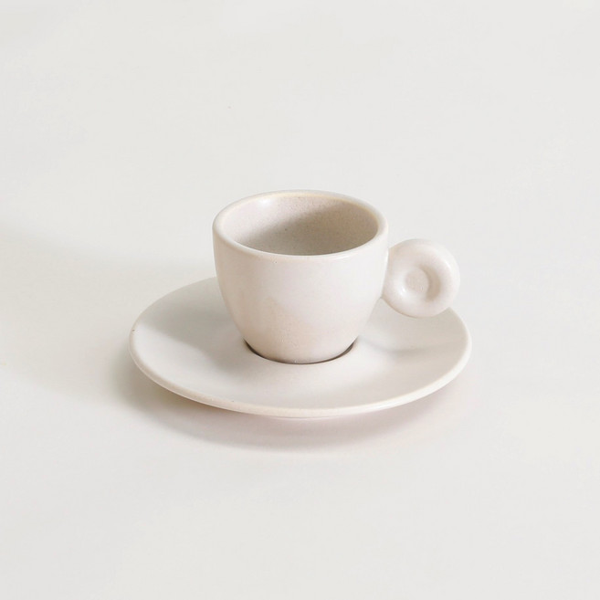 Dalsogum 韓國製陶瓷義式濃縮咖啡杯, 奶油白, 1個