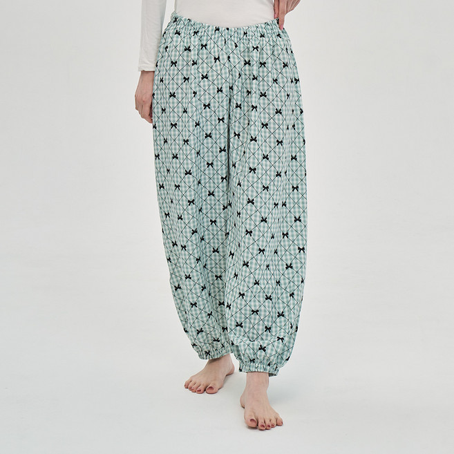 에이원패션 여성용 벌룬 시보리 잠옷바지 9부