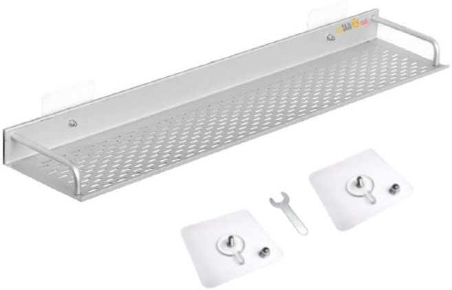 또사자 일자형 다용도 욕실선반, 실버, 1개