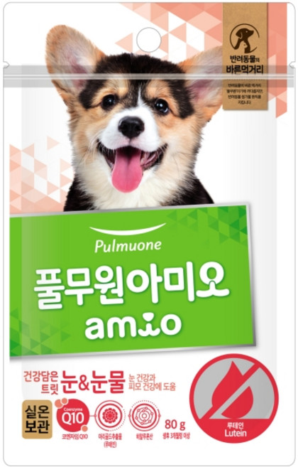 풀무원아미오 강아지 건강담은 트릿, 눈물개선/눈건강, 80g, 1개