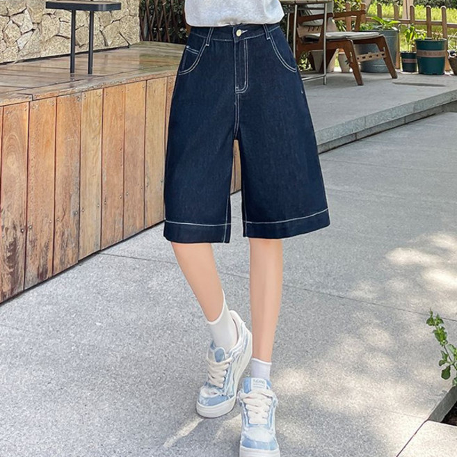 루나걸 여성용 임피더스 5부 데님 반바지 L26SMP022314