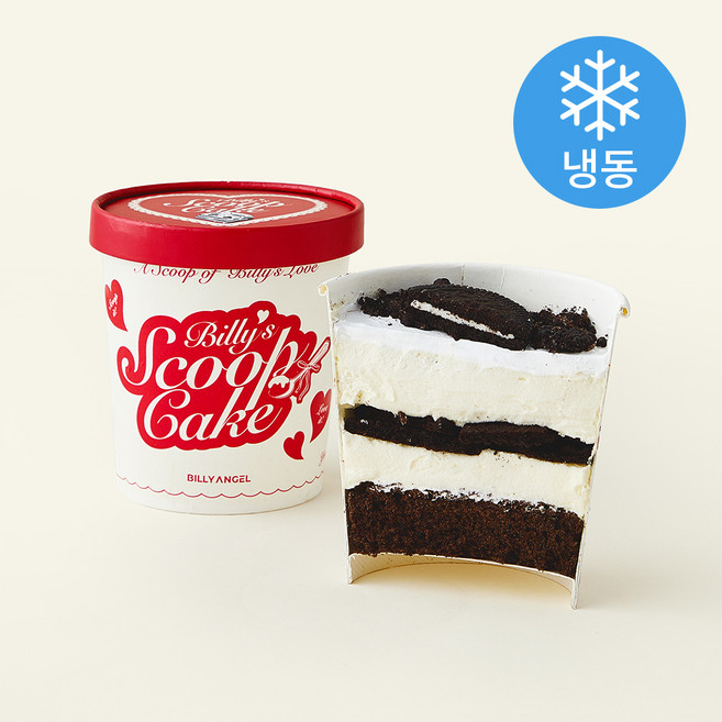 빌리엔젤 파인트 쿠키앤크림 케이크 (냉동), 175g, 1개