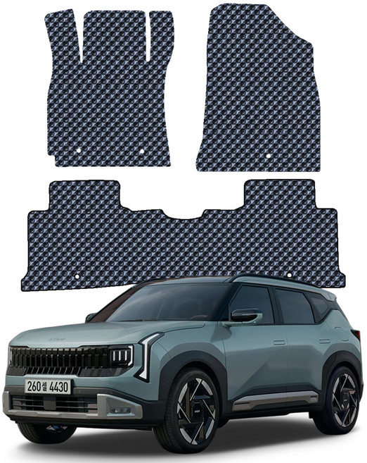 오토가드 엠보싱 3D 벌집 고무 자동차 매트 1열 + 2열 세트, 그레이, 기아 디 올 뉴 셀토스 SP3 가솔린(2026년 1월~)