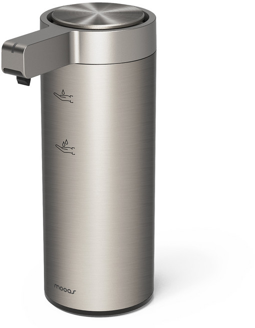 mooas 高級纖薄金屬凝膠型自動給皂機 電池款, 1個, 銀色