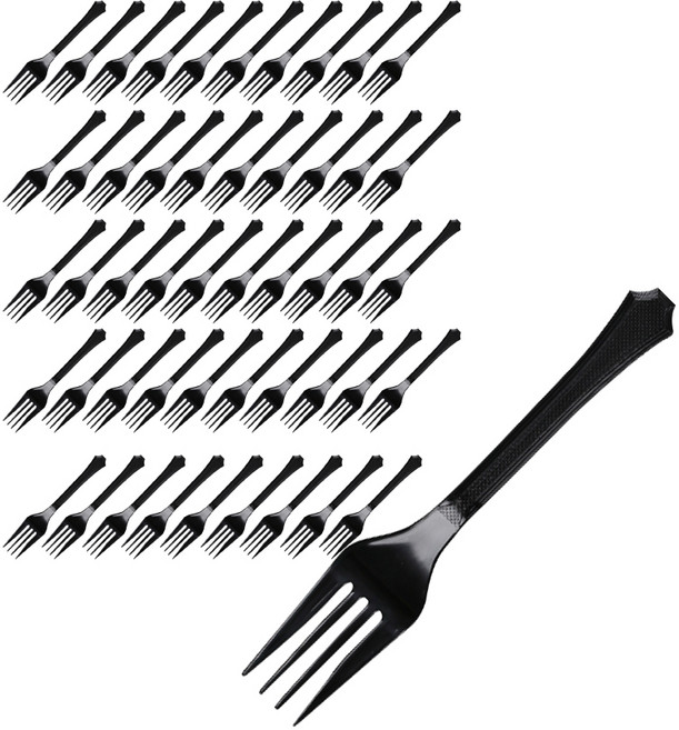 대성기업 개별포장 포크 블랙, 50개, 1세트