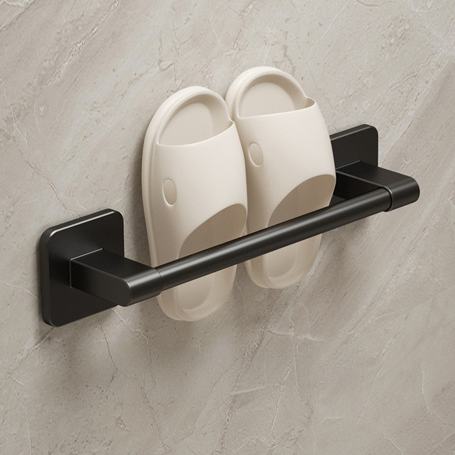 리빙공감 무타공 알루미늄 거실화 욕실화 수건걸이, 블랙, 1개