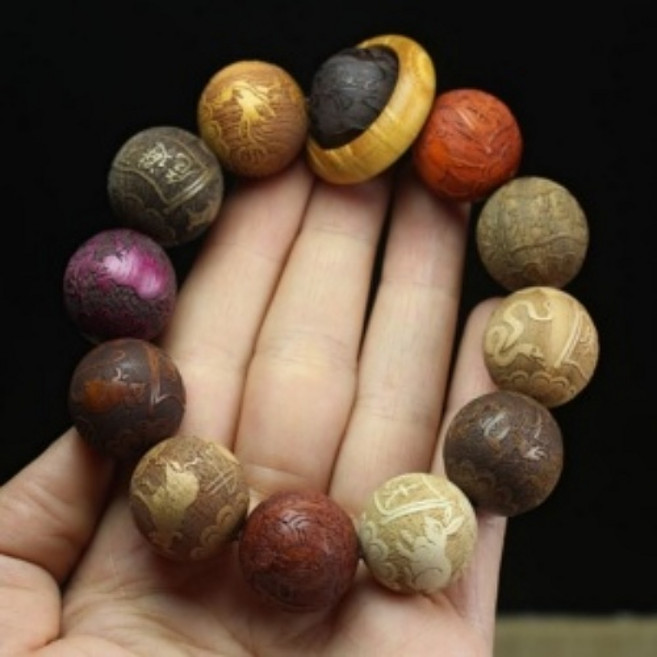 붓다베스트 12지신 백단나무 염주팔찌 차량용