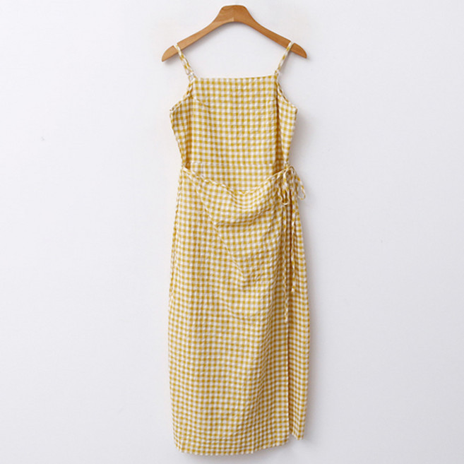 엔비룩 체키랩 끈 원피스