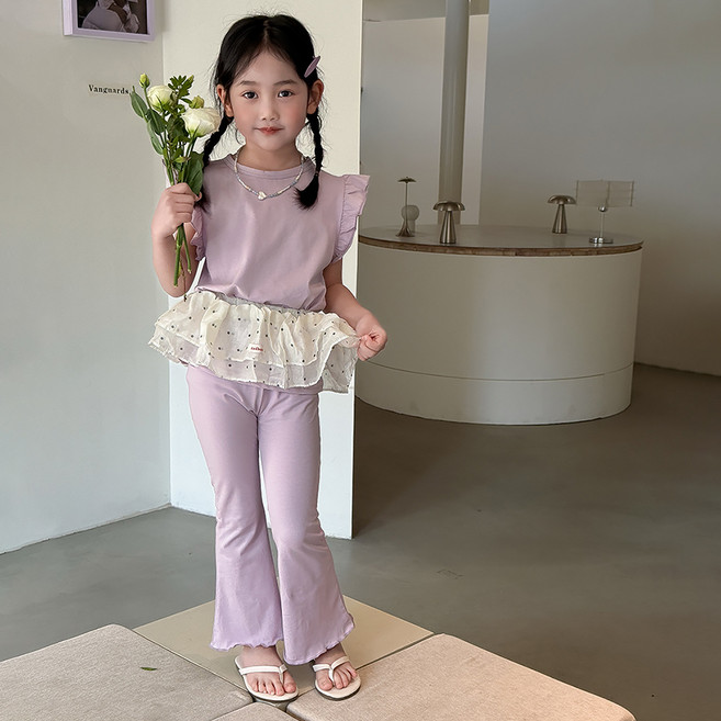 스타빈 아동용 프릴소매 컬러 상하복 세트