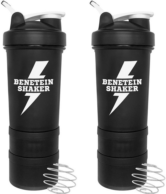 베네틴 쉐이커 2p, 블랙, 600ml