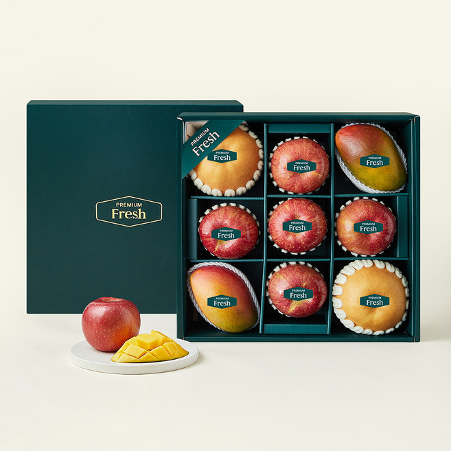 프리미엄 사과 5입 + 배 2입 + 애플망고 2입 선물세트 4kg, 1세트