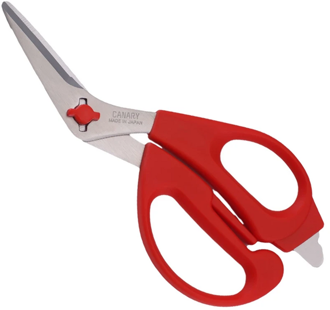 CANARY 長谷川刃物 廚房剪刀, 紅色, 1支